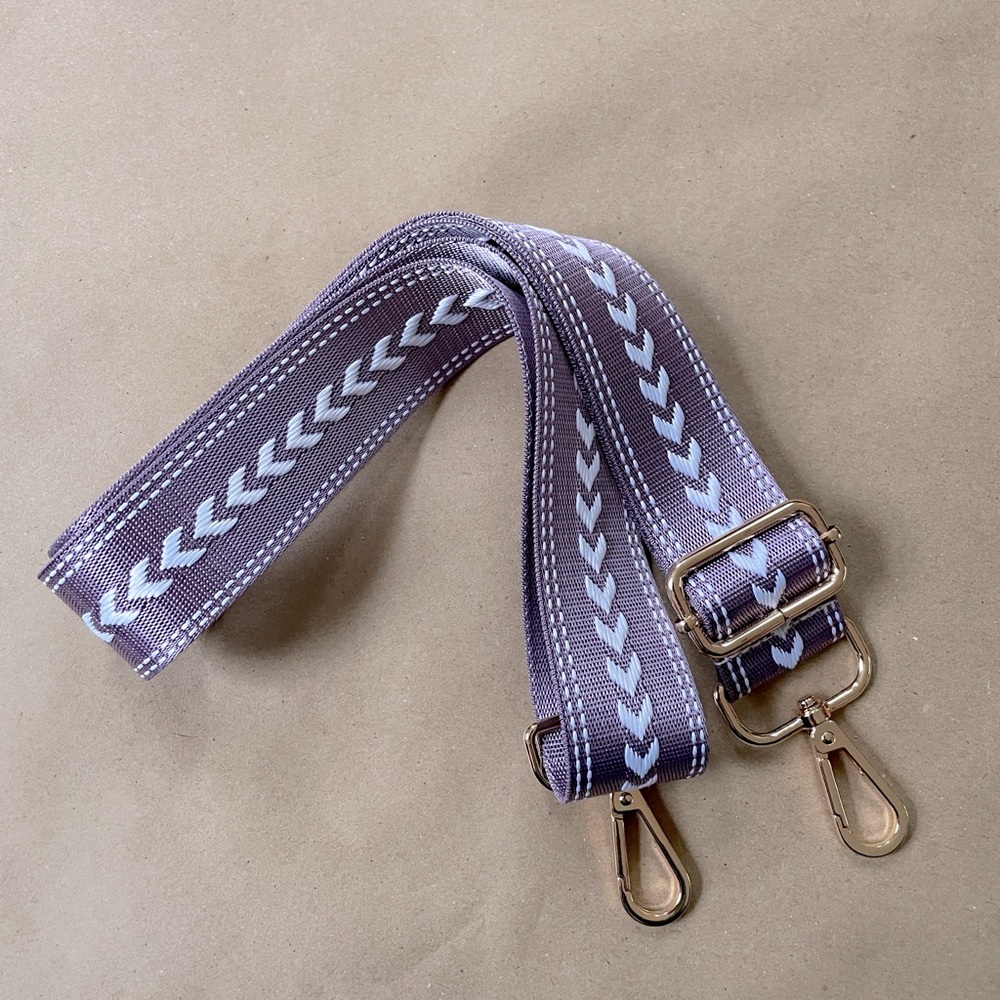 Purple arrow crossbody strap